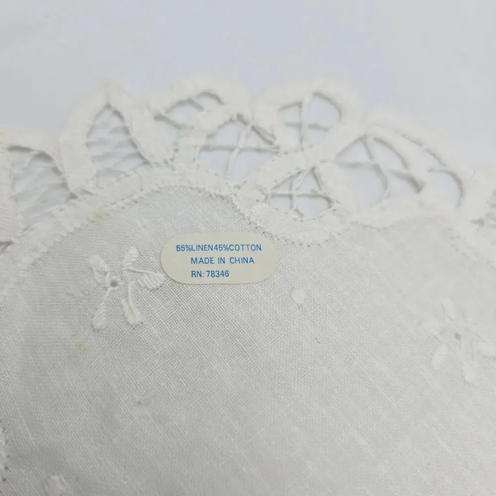 Vintage Battenburg Lace Doily Set of 2 Wimpole Street Creations  Lace Doilies